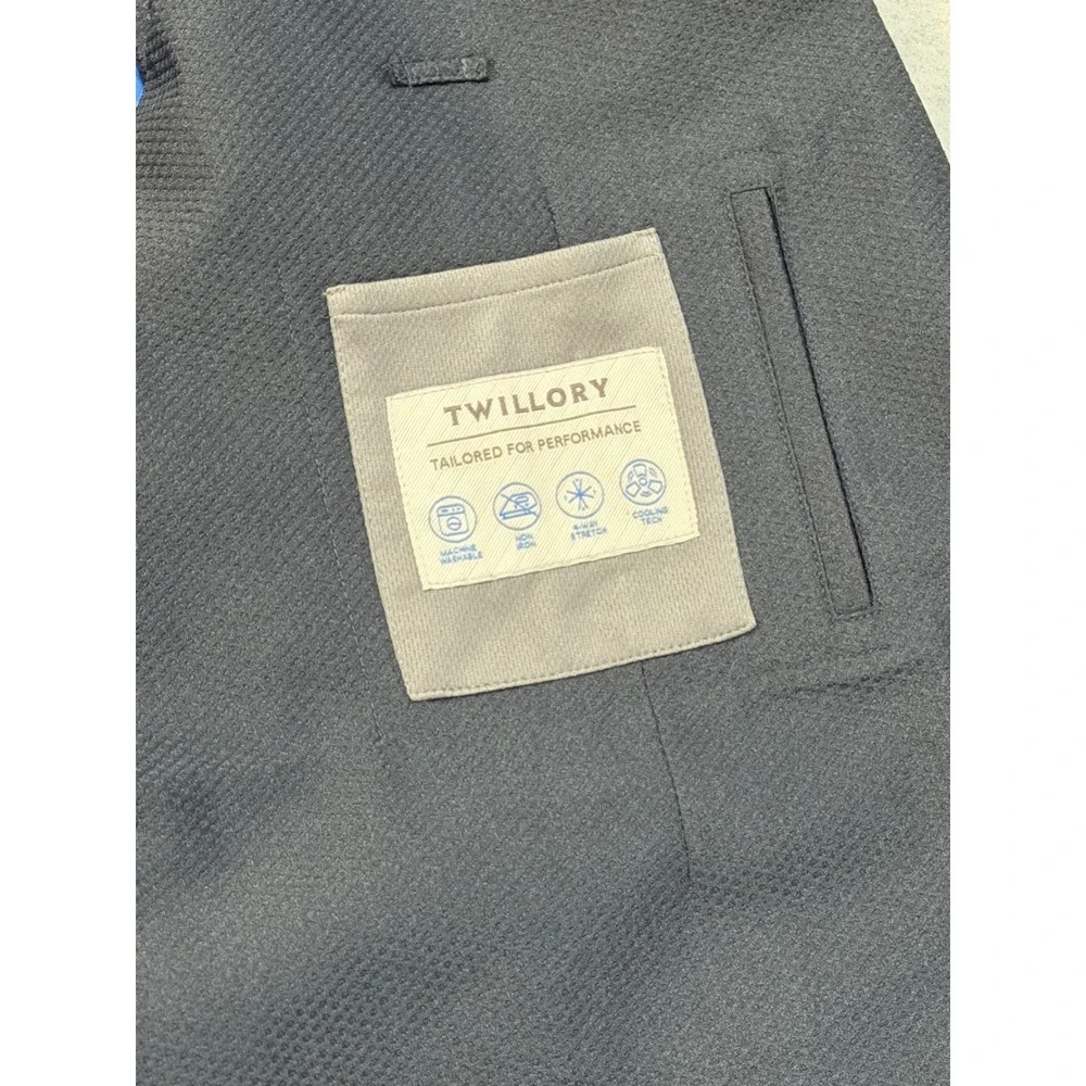 Twillory Performance Blazer Mens 50R Navy Blue 4-Way Stretch Cooling Tech Jacket